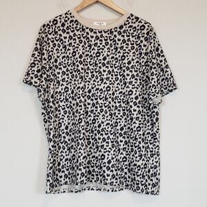 Blooming Jelly Leopard Print Crew Neck Shirt Sleeve Top T Shirt Plus XXXL